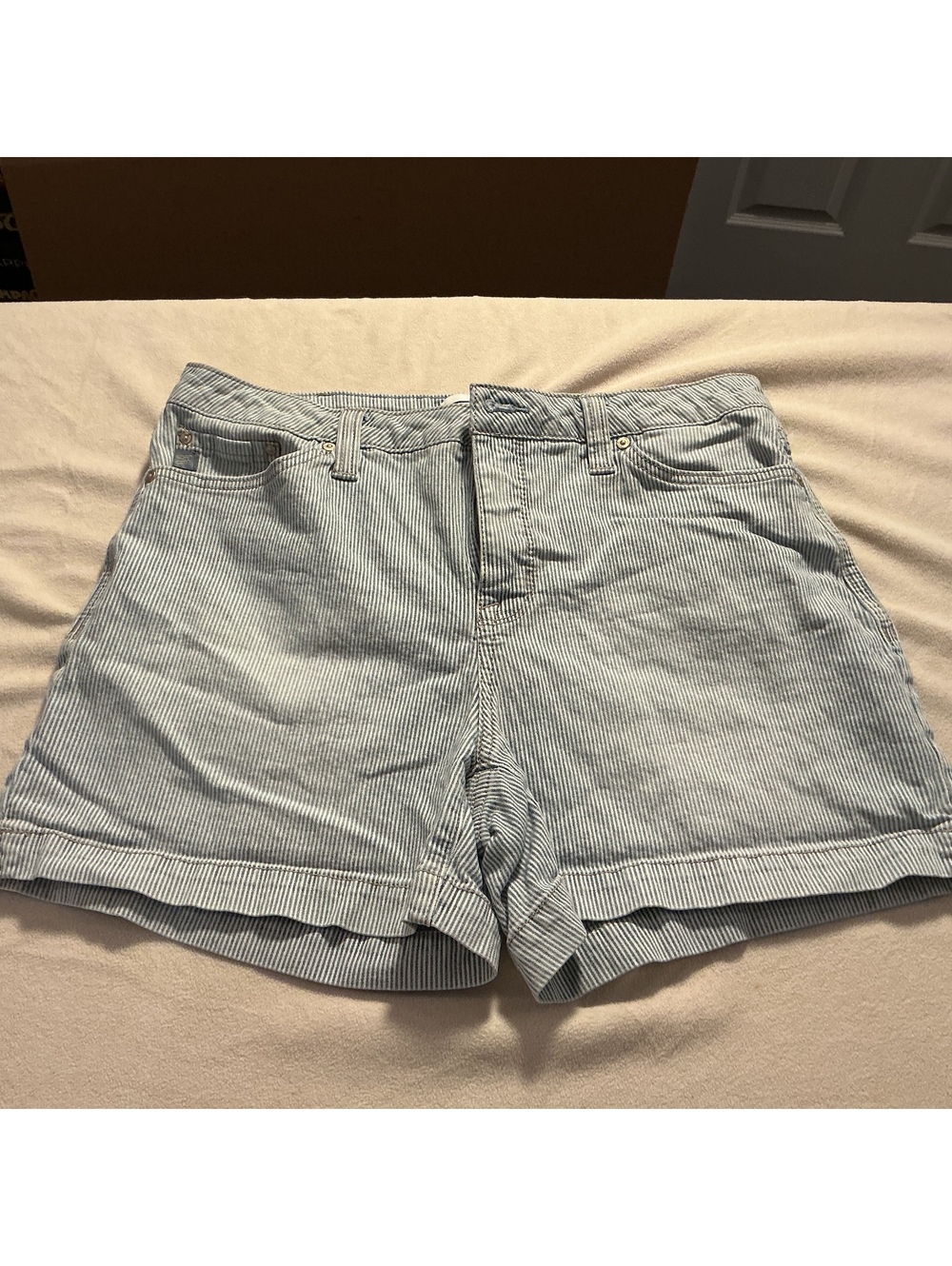 Seven7 womens striped denim shorts